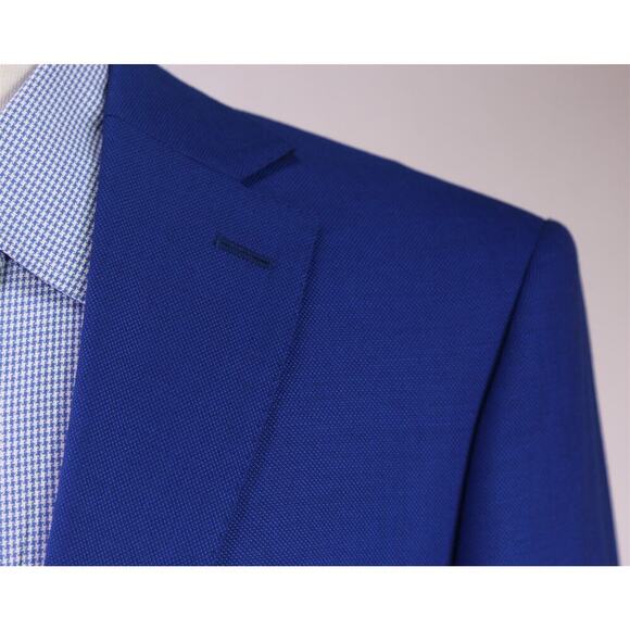 Michael Kors Bright Royal Blue 2-Btn Wool Woven Blazer Jacket 40R - Picture 4 of 9